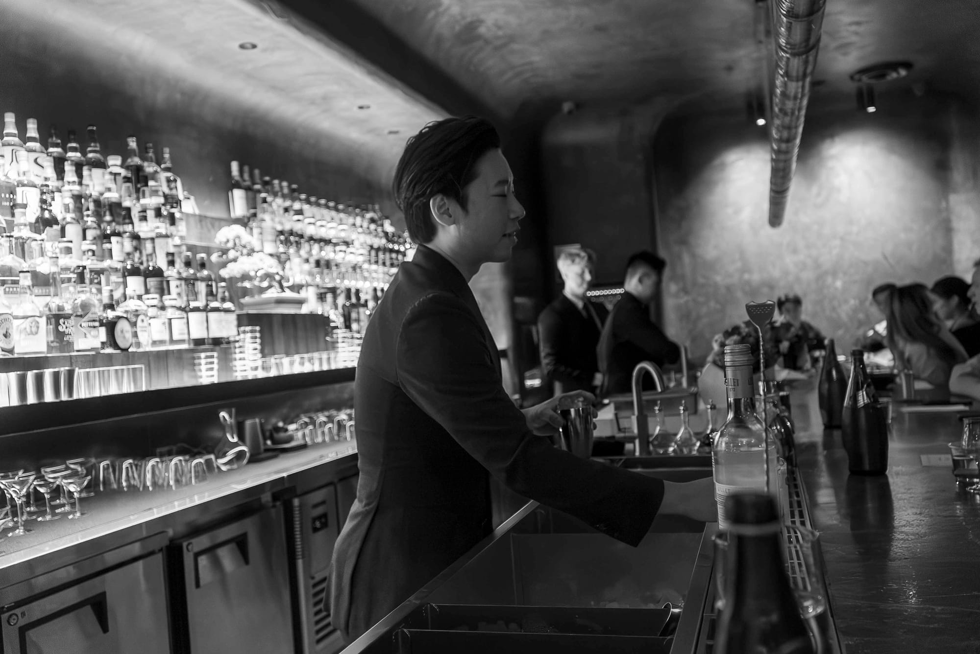 When at work behind the stick at Bar Sumi. Photo: Boothby