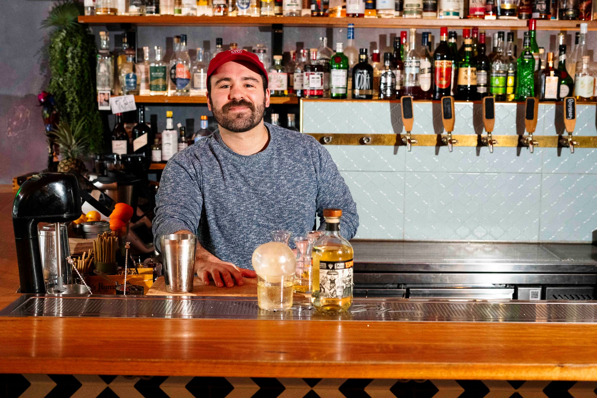 Jack with his drink, Gallo Feroz. Photo: Boothby