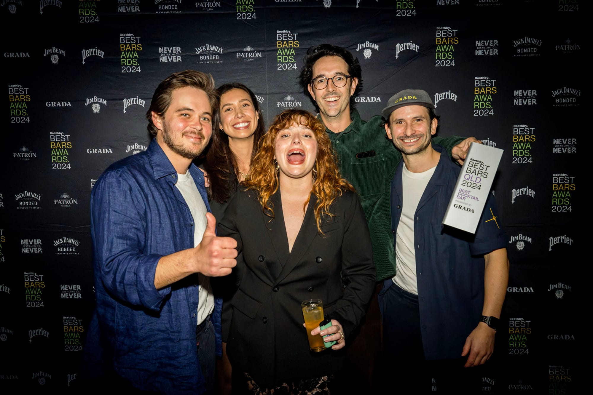 The winning team from Rosella's at the Boothby Best Bars QLD awards. Photo: Christopher Pearce