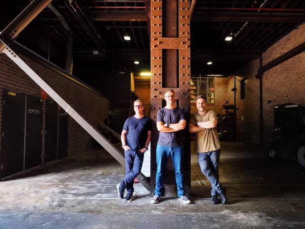 Mike Enright, Tim Stones, and Julian Train at Hickson House Distilling Co in The Rocks. Photo: Supplied