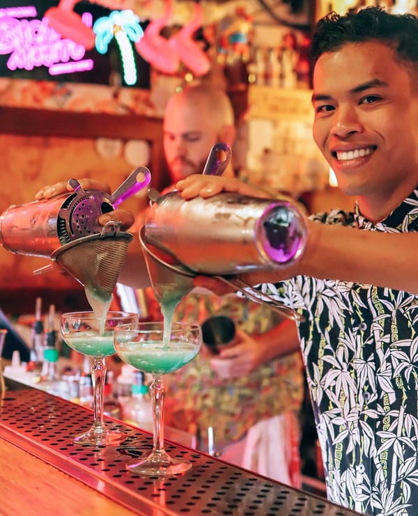 Blue drinks, anyone? Photo: Flamingos Tiki Bar