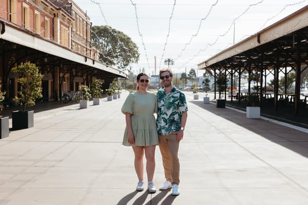 Prudence Farquhar and Byron Marzinotto at The Station in Newcastle. Photo: Supplied